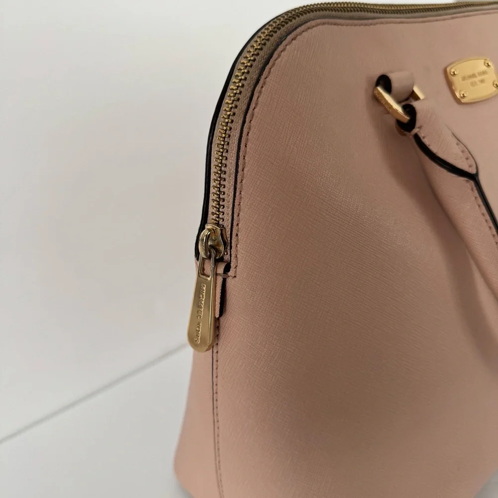 Michael Kors Cindy Pink Large Leather Dome Satchel